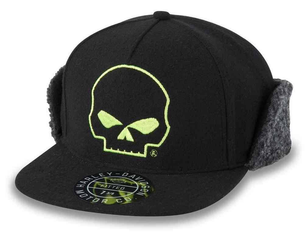 Harley-Davidson Men's Willie G Skull Sherpa Ear Flap Hat - Black 97640-24VM - Wisconsin Harley-Davidson