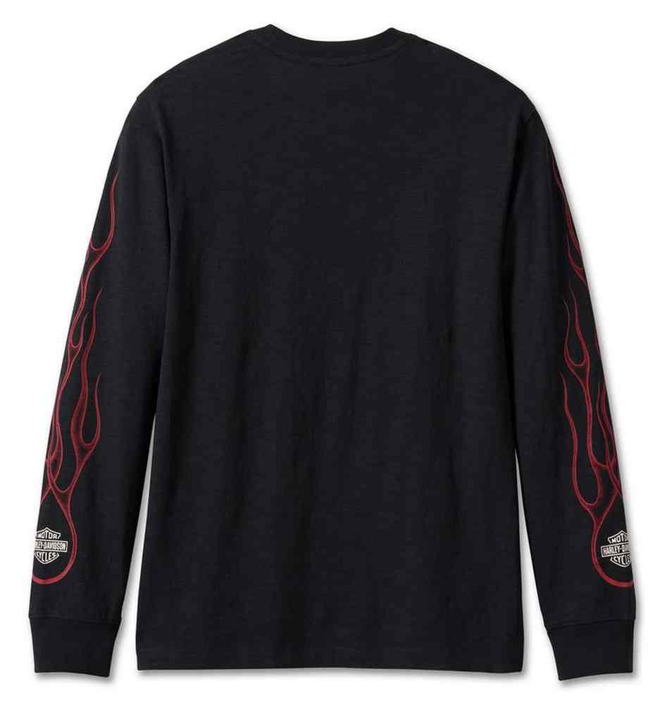 トップス Harley Davidson big flame LS tee Harley Davidson Motor Cycle Shirt Black Flames Long Sleeve