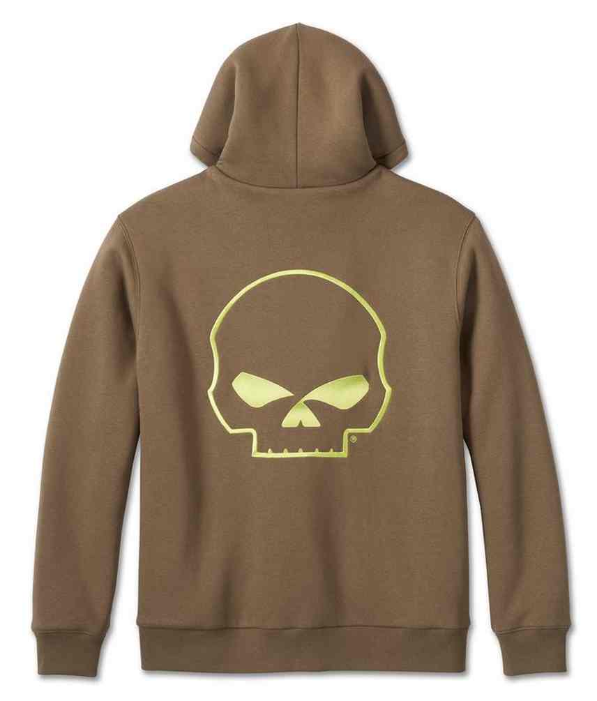 Harley-Davidson® Men's Willie G Skull Sherpa Zip-Up Hoodie, Brown