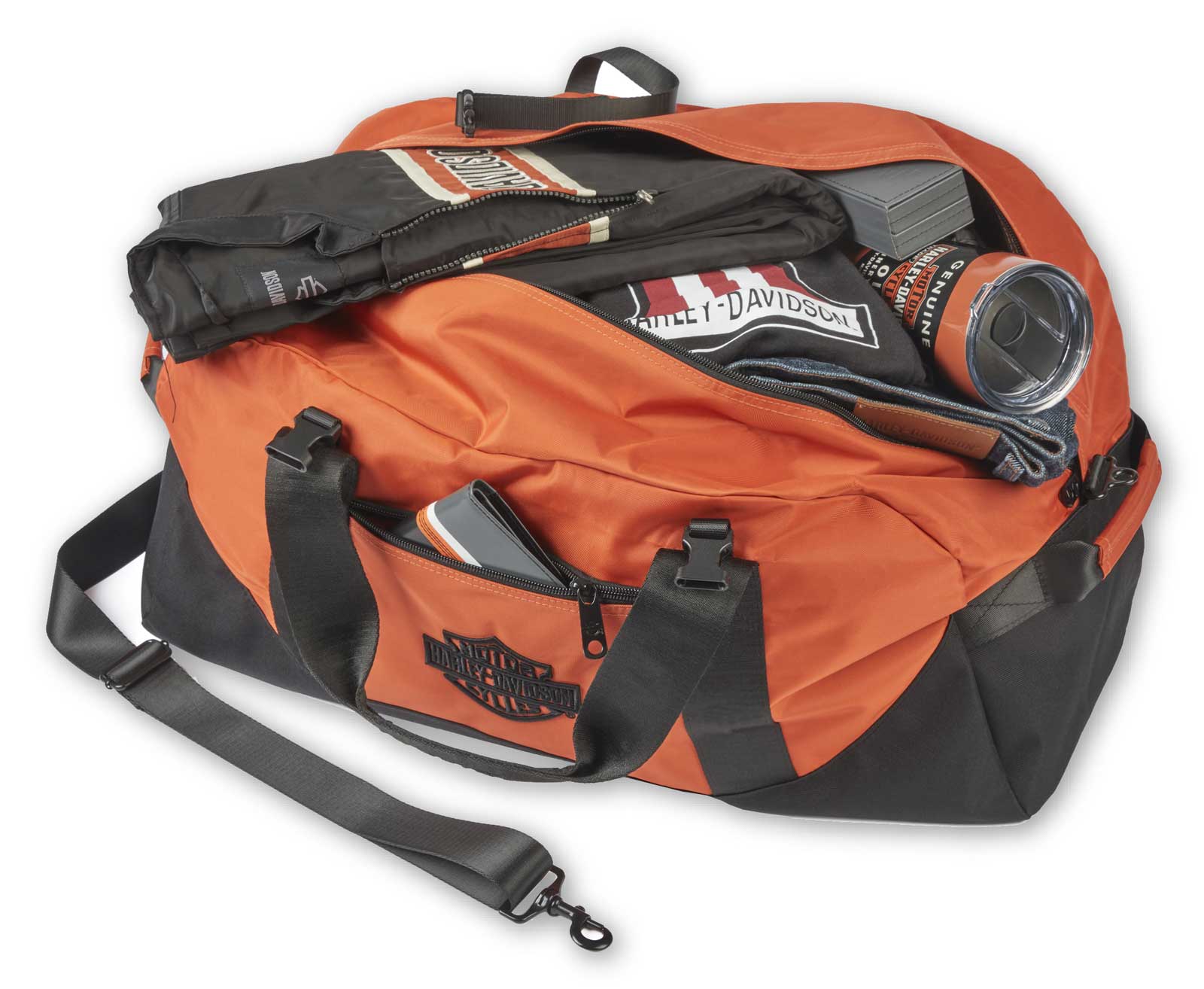 Harley-Davidson Rugged High-Density Nylon Bar & Shield Dura-Duffel 24" - Orange - No Hassle Returns at Wisconsin Harley