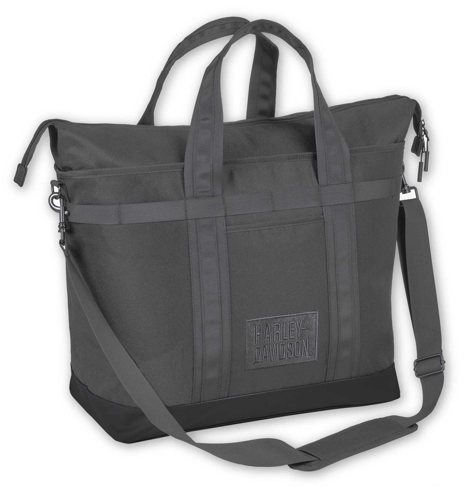 Harley-Davidson Rugged High-Density Polyester Rebel Travel Tote - Black - Wisconsin Harley-Davidson