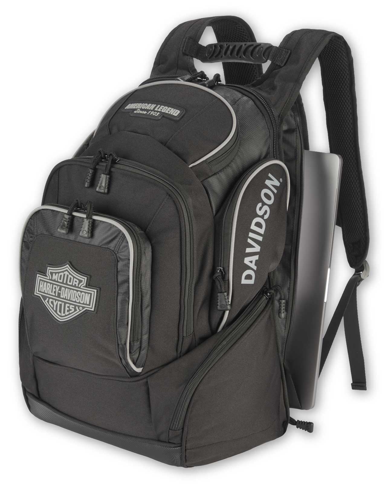 Harley-Davidson Rugged High-Density Polyester 'Legend' Backpack - Black - Largest Selection of Harley-Davidson Products