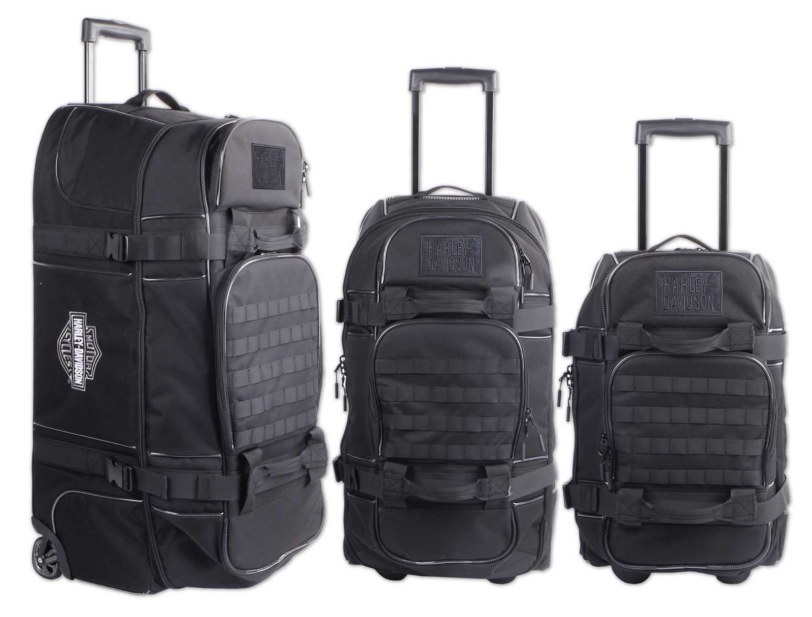 Harley-Davidson Rugged Polyester Embroidered Logo Rolling Duffel Bag - Black - Wisconsin Harley-Davidson