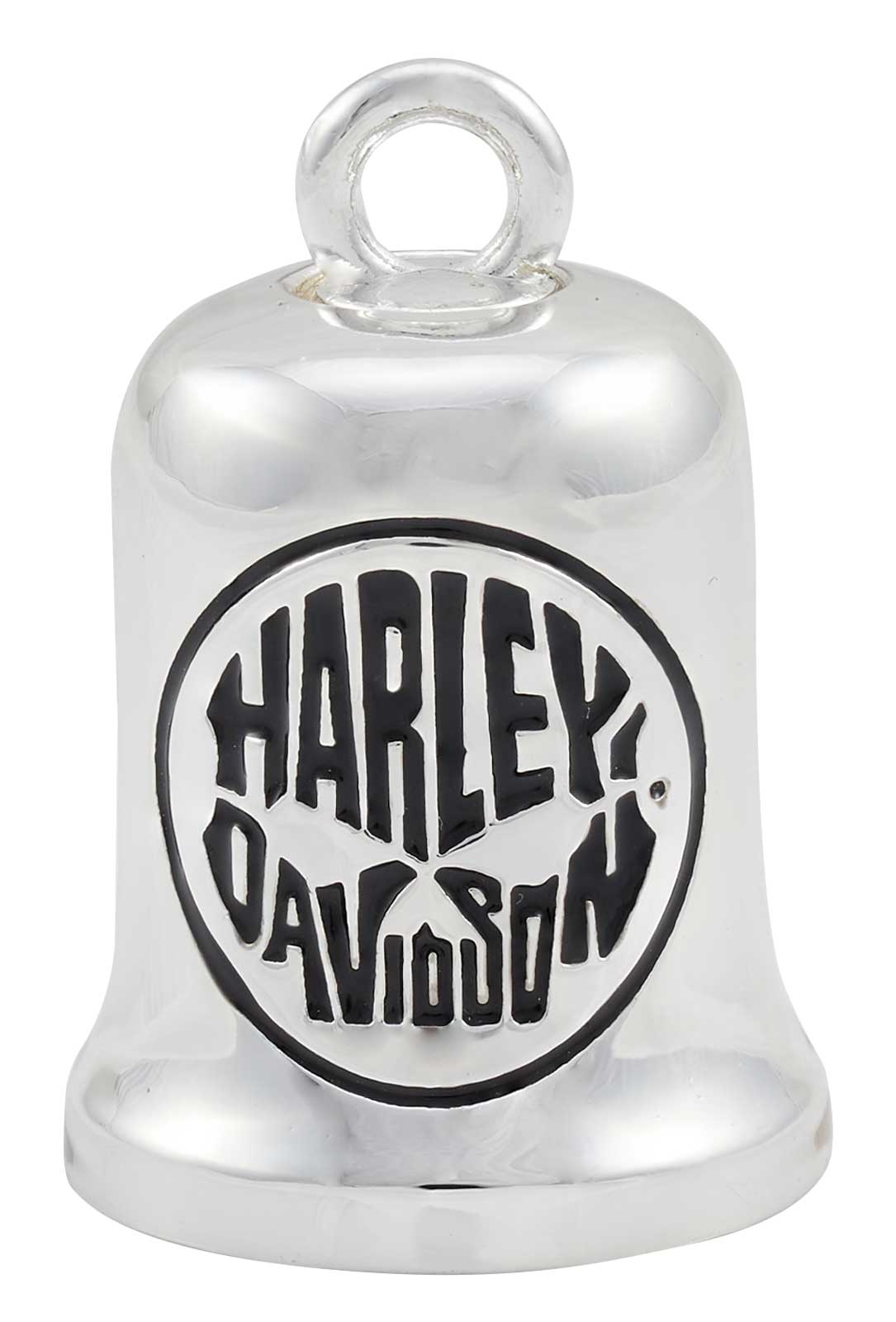 Harley-Davidson Motorcycle H-D Text Willie G Skull Ride Bell - Black On Silver - Wisconsin Harley-Davidson