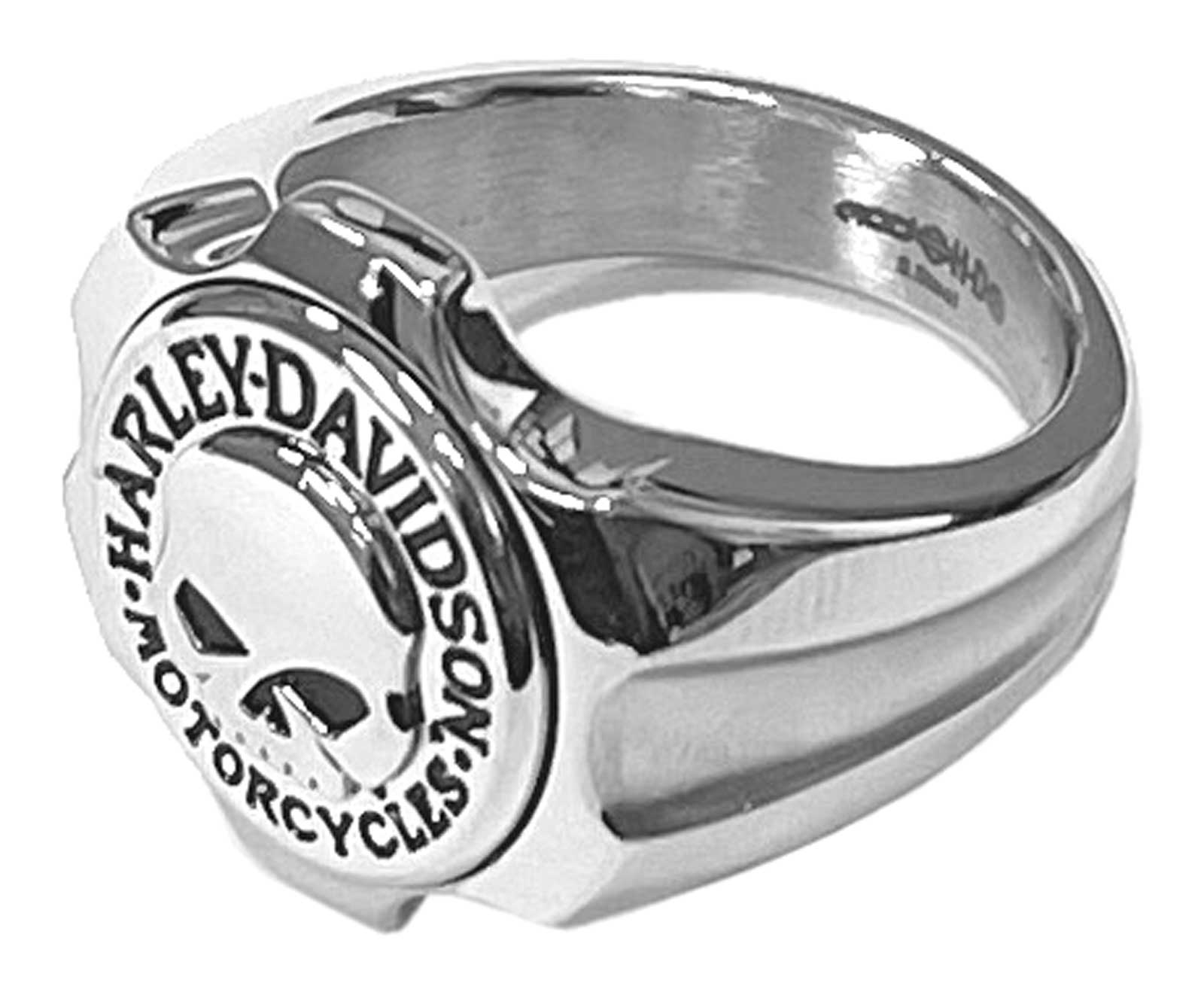 Harley-Davidson® Men's Axel Skull Ring Silver & Black
