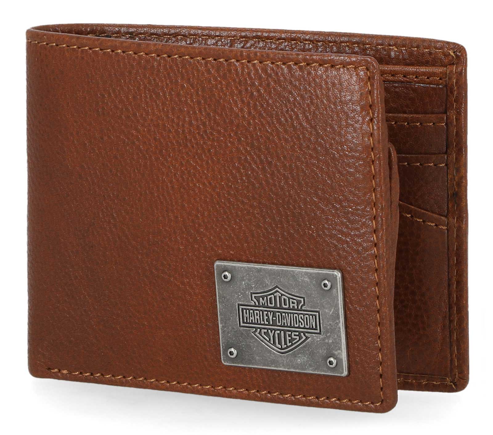 Harley-Davidson® Men's Bar & Shield Plate Passcase Leather Bi-Fold