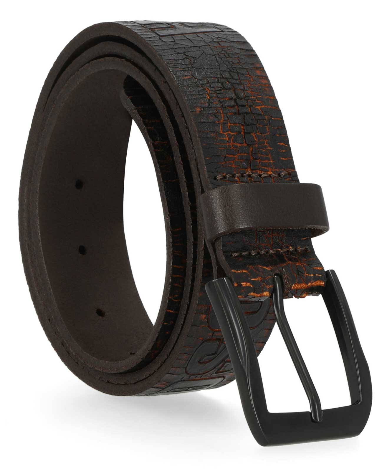 Harley-Davidson Free Shipping - Harley-Davidson Men's Cracked Earth Raised H-D Logo Leather Belt - Dark Brown - Free Shipping on many products plus Orders Over $99