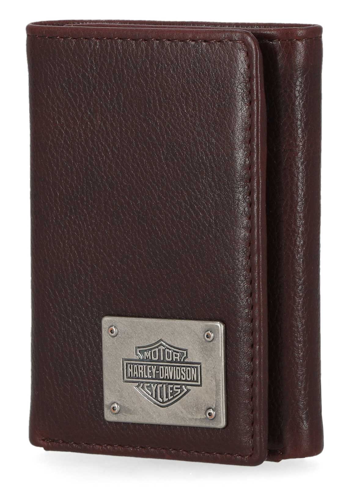 Harley-Davidson Free Shipping - Harley-Davidson Men's Bar & Shield Plate Tri-Fold Leather Wallet - Oxblood Brown - Free Shipping on many products plus Orders Over $99
