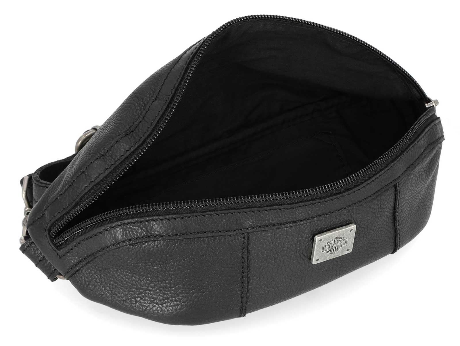 Harley-Davidson Women's Washed Genuine Leather Hip Bag w/Adjustable Strap, Black - No Hassle Returns at Wisconsin Harley
