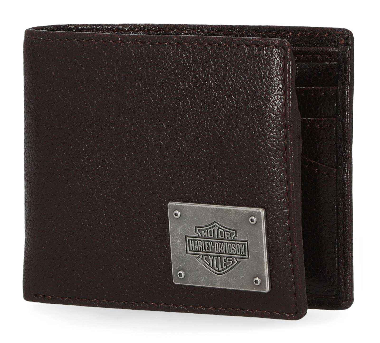Harley-Davidson® Men's Bar & Shield Plate Passcase Leather Bi-Fold
