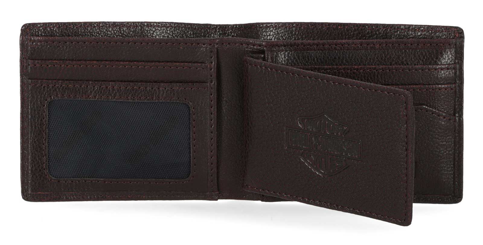 Harley-Davidson Men's Bar & Shield Plate Passcase Leather Bi-Fold Wallet - Brown - Largest Selection of Harley-Davidson Products