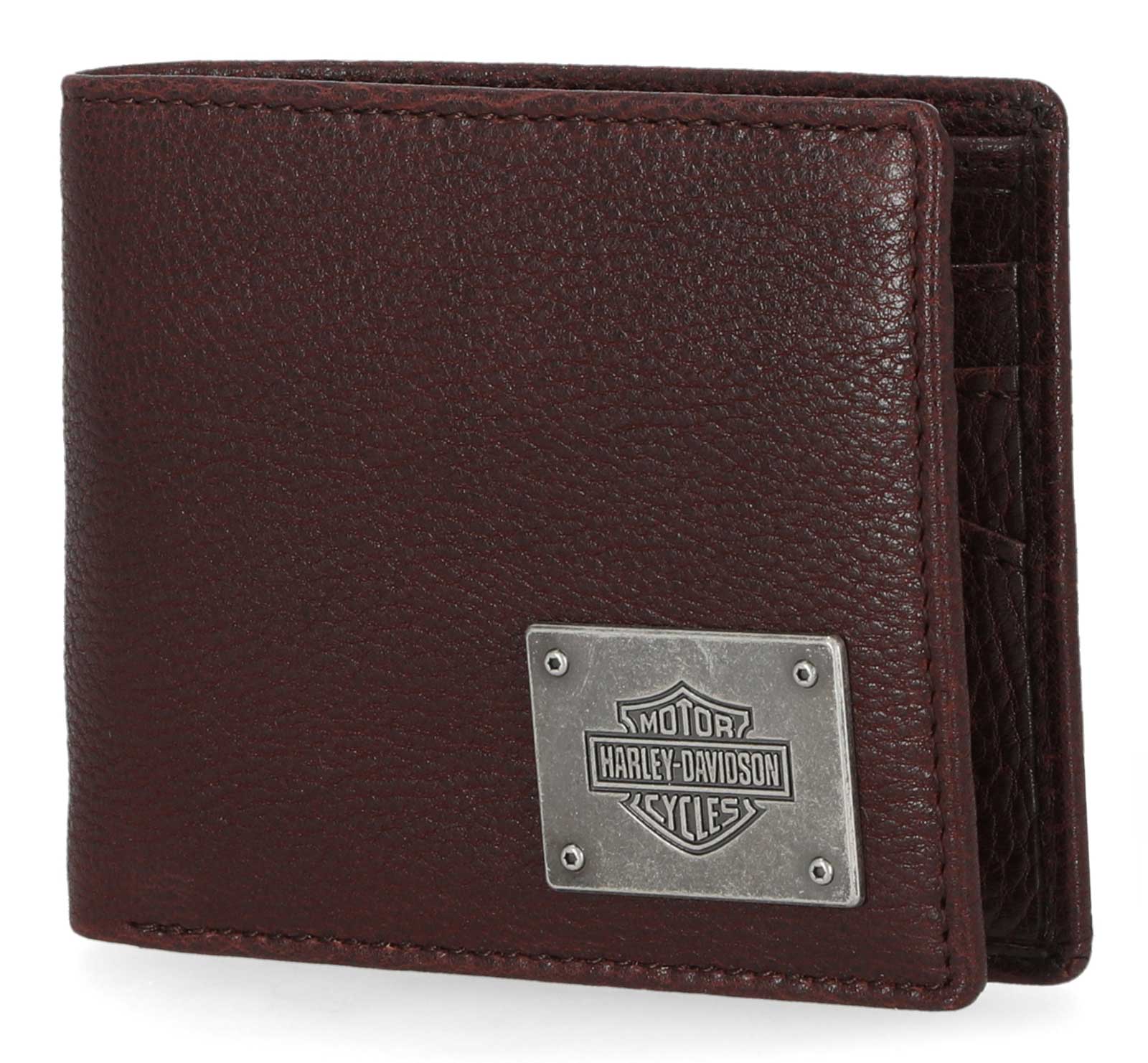 Harley-Davidson Free Shipping - Harley-Davidson Mens Bar & Shield Plate Passcase Leather Bi-Fold Wallet, Oxblood - Free Shipping on many products plus Orders Over $99
