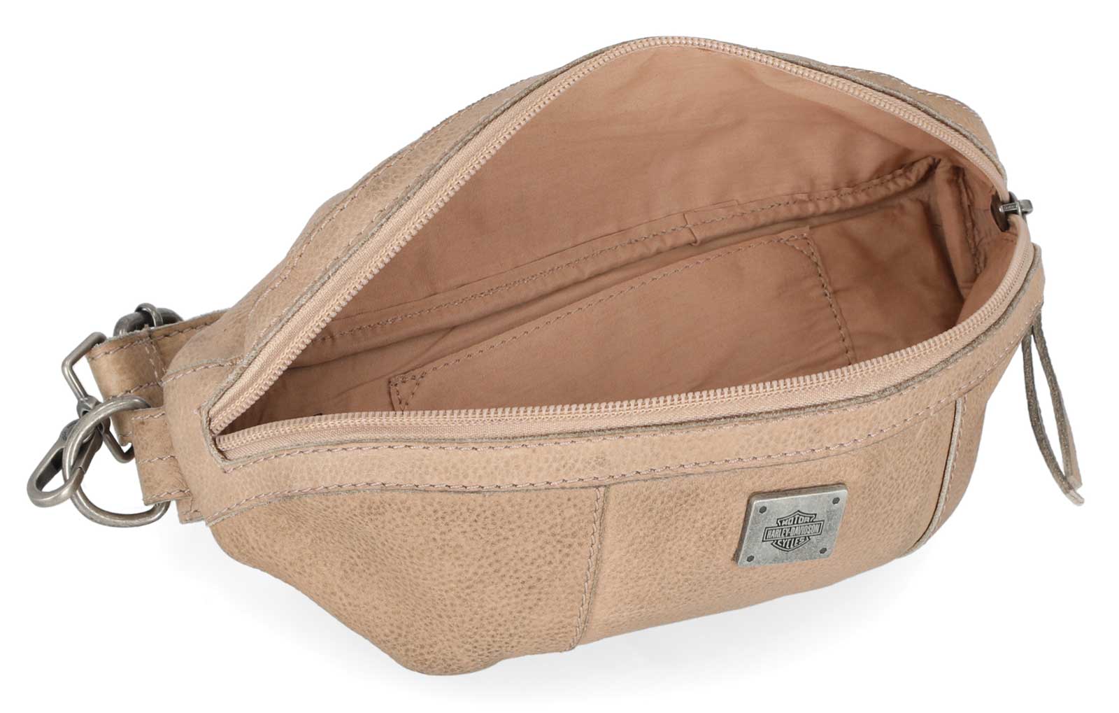 Harley-Davidson Women's Washed Genuine Leather Hip Bag w/Adjustable Strap, Tan - No Hassle Returns at Wisconsin Harley