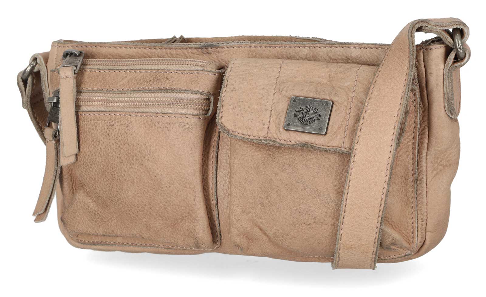 Harley-Davidson Free Shipping - Harley-Davidson Women's Washed Genuine Leather Shoulder Bag Purse - Brush Tan - Free Shipping on many products plus Orders Over $99