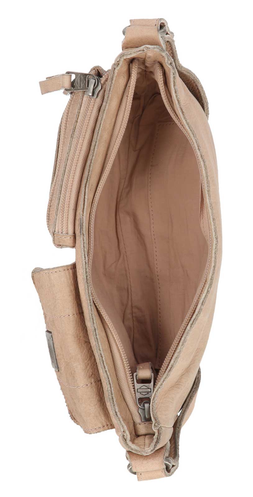 Harley-Davidson Women's Washed Genuine Leather Shoulder Bag Purse - Brush Tan - No Hassle Returns at Wisconsin Harley