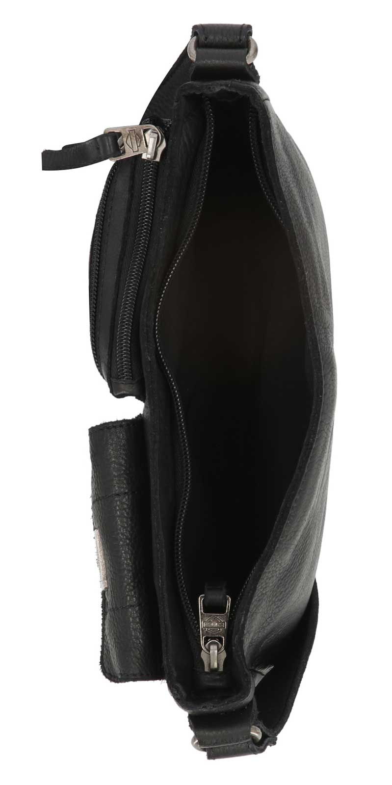 Harley-Davidson Women's Washed Genuine Leather Shoulder Bag Purse - Black - No Hassle Returns at Wisconsin Harley