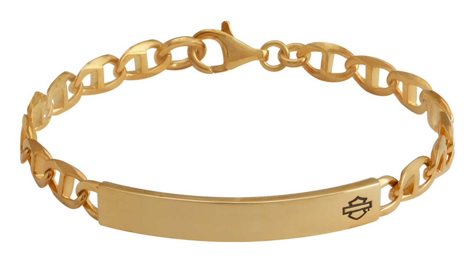 Harley-Davidson Women's Bar & Shield Mariner Chain ID Bracelet, Gold Tone - Wisconsin Harley-Davidson