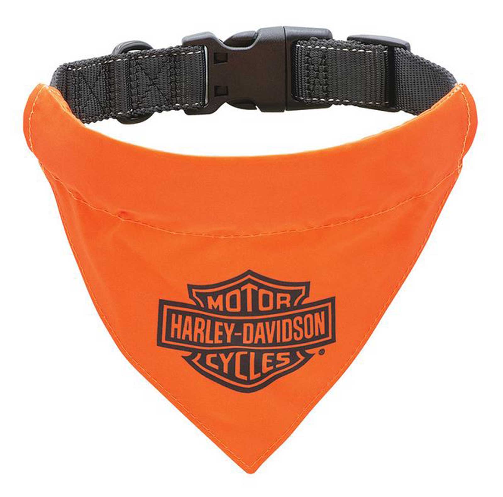 Harley-Davidson Dog Pet Collar with Bandana, Sm/Med 12"-18" Adjustable Clasp - Wisconsin Harley-Davidson