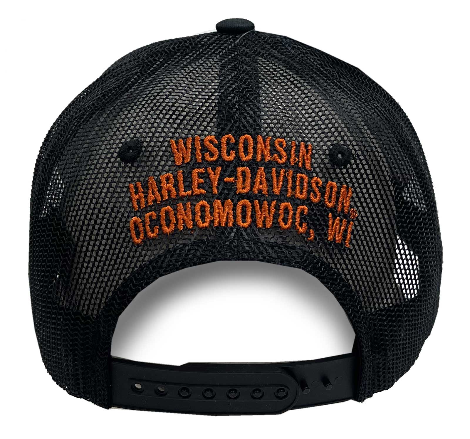 Harley-Davidson Free Shipping - Harley-Davidson Men's Belt Adjustable Snapback Mesh Trucker Hat - White/Black - Free Shipping on many products plus Orders Over $99