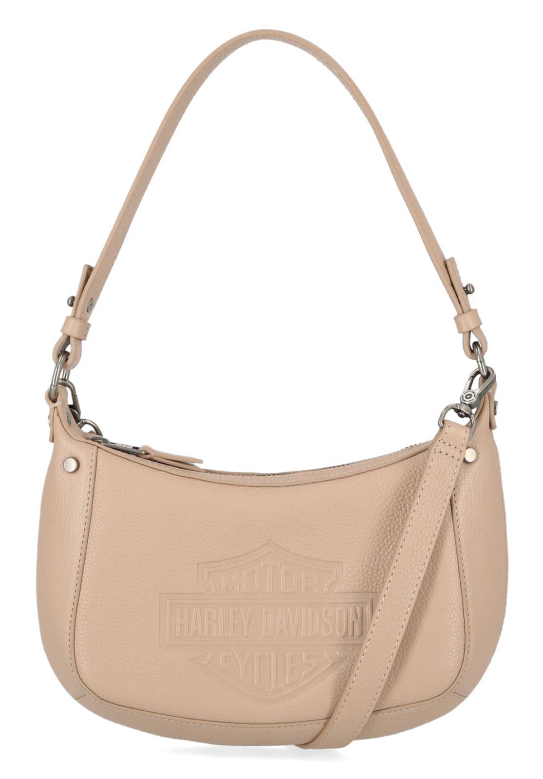 Harley-Davidson® Women's Flat Studded Bar & Shield Leather Hobo