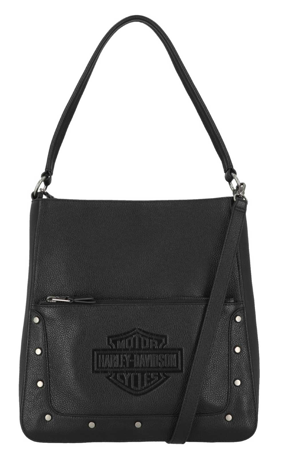 Harley-Davidson Free Shipping - Harley-Davidson Women's Flat Studded Bar & Shield  Shopper Hobo Bag - Black - Free Shipping on many products plus Orders Over $99