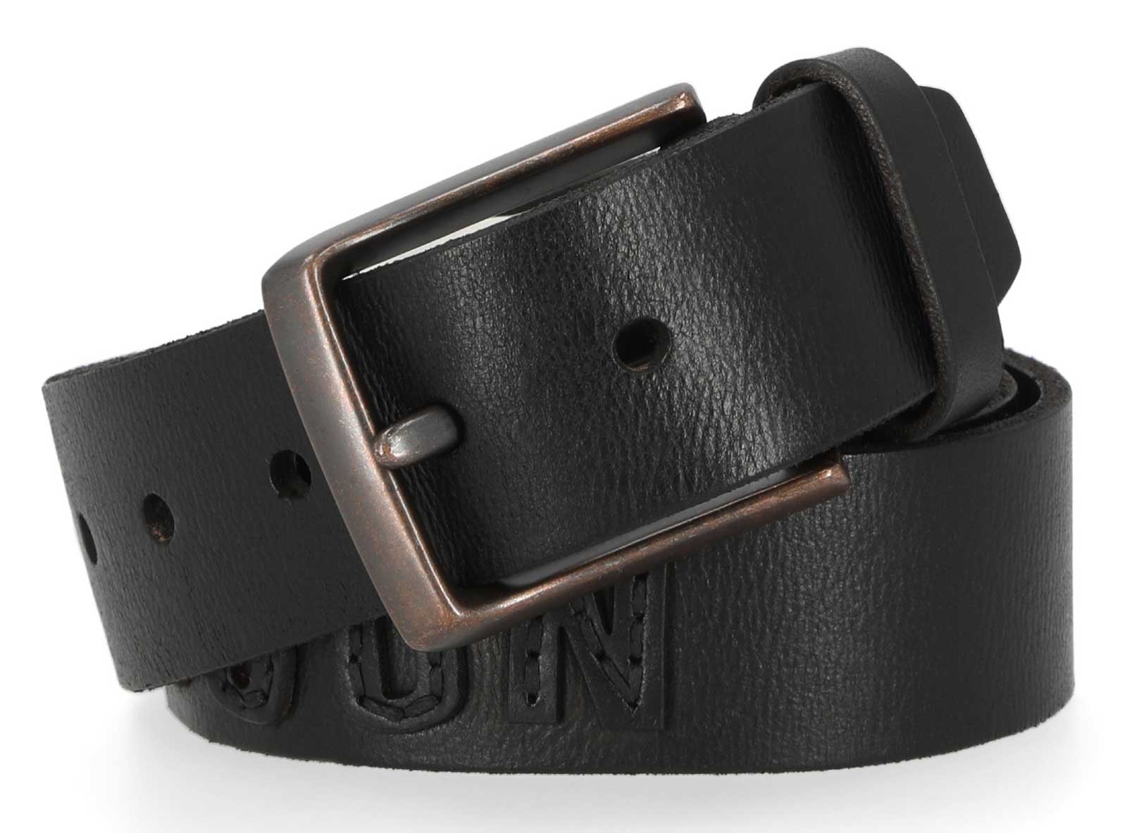 Harley-Davidson Men's H-D Raised Cutout Logo Leather Belt - Black - Wisconsin Harley-Davidson