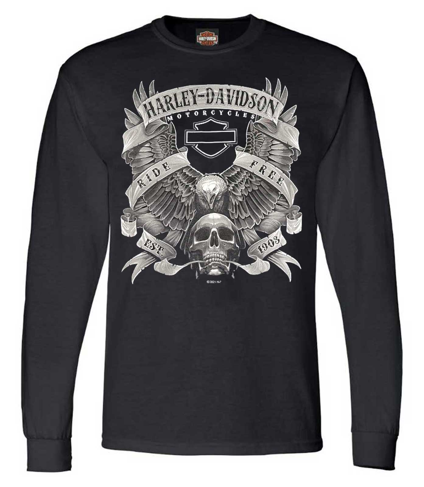 Harley-Davidson® Men's Fastened Bar & Shield Crew-Neck Long Sleeve