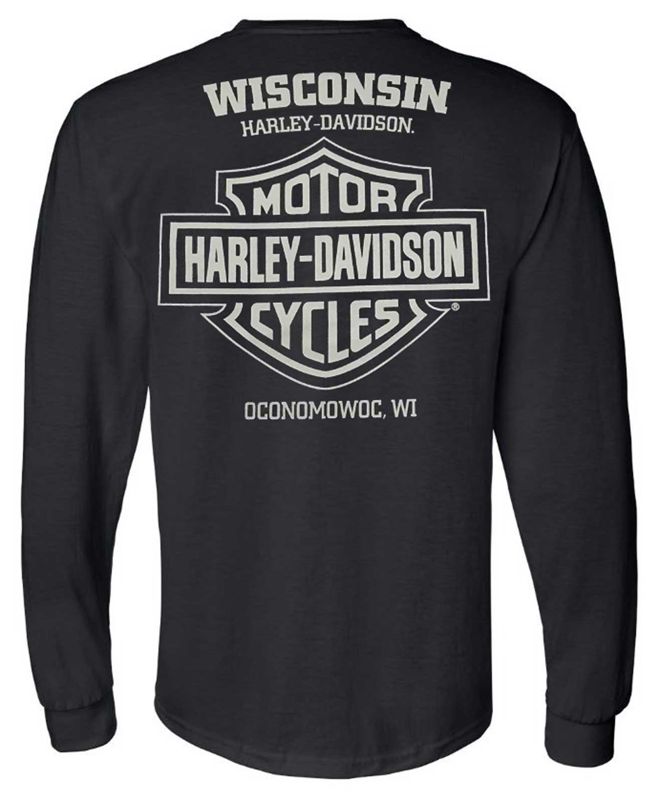 Harley-Davidson Free Shipping - Harley-Davidson Men's Fastened Bar & Shield Crew-Neck Long Sleeve Shirt - Black - Free Shipping on many products plus Orders Over $99