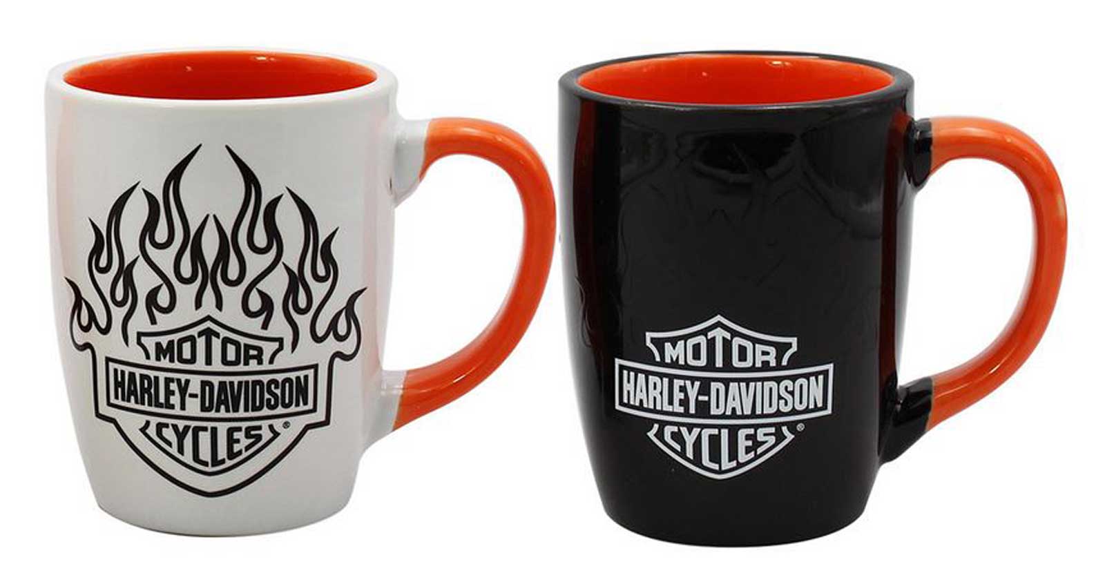 Harley-Davidson® Bar & Shield Flames Ceramic Mug Set - 15 oz