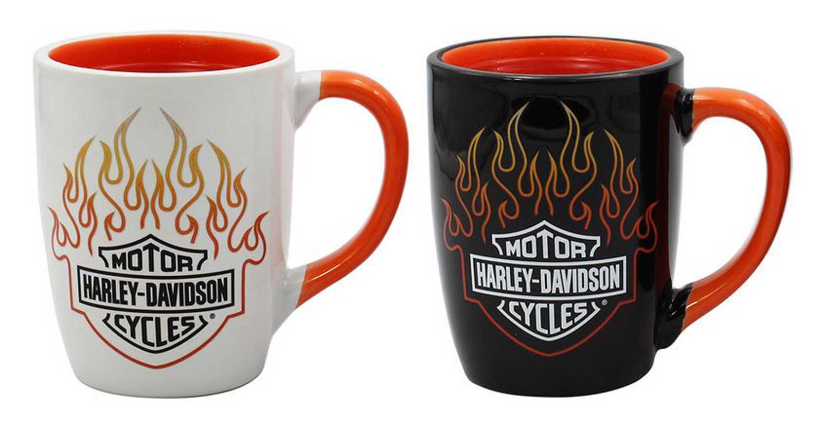 Harley-Davidson® Bar & Shield Flames Ceramic Mug Set - 15 oz