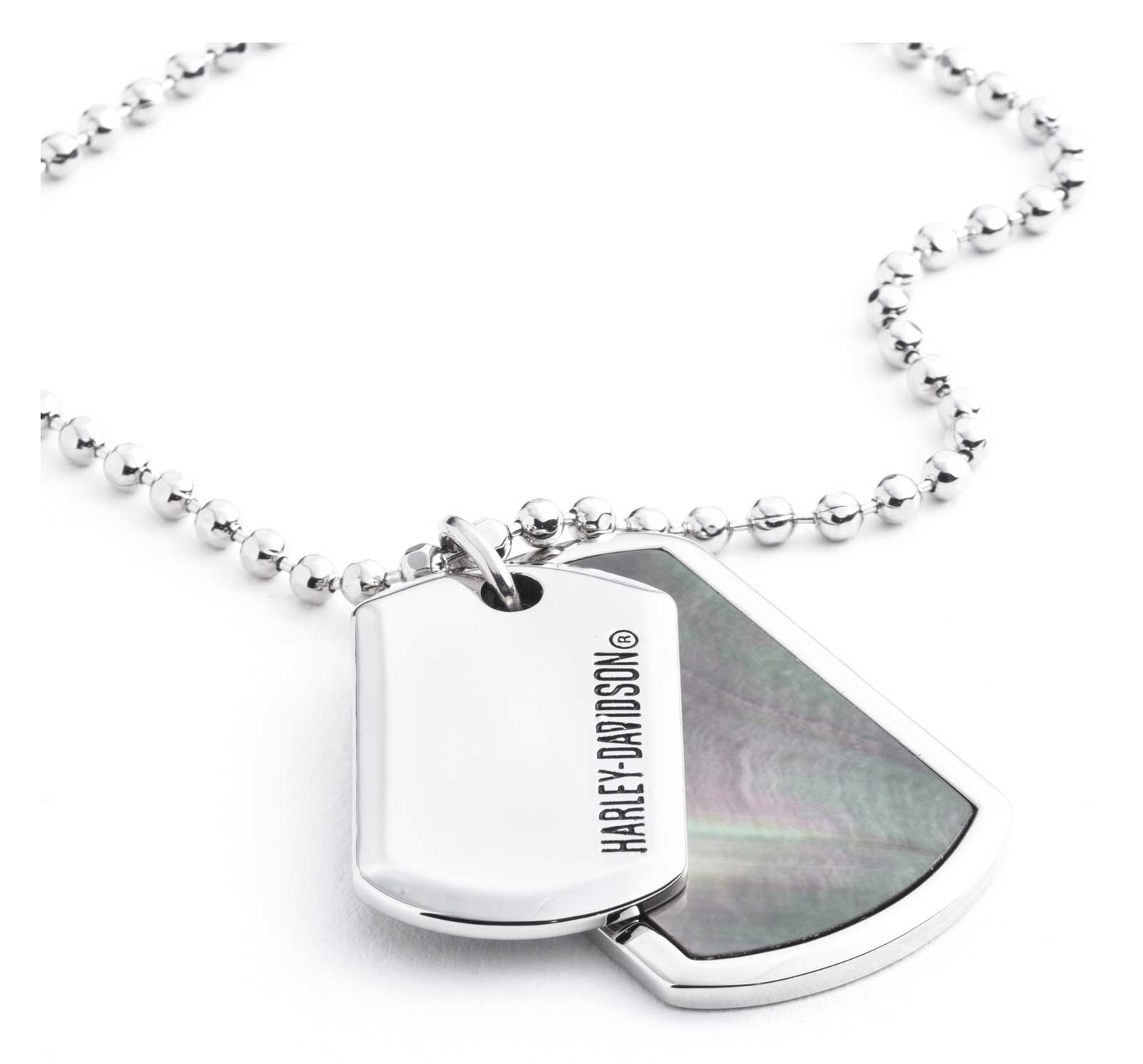 Harley-Davidson Free Shipping - Harley-Davidson Women's 24 inch Mother of Pearl Double Dog Tag Pendent Necklace - Free Shipping on many products plus Orders Over $99