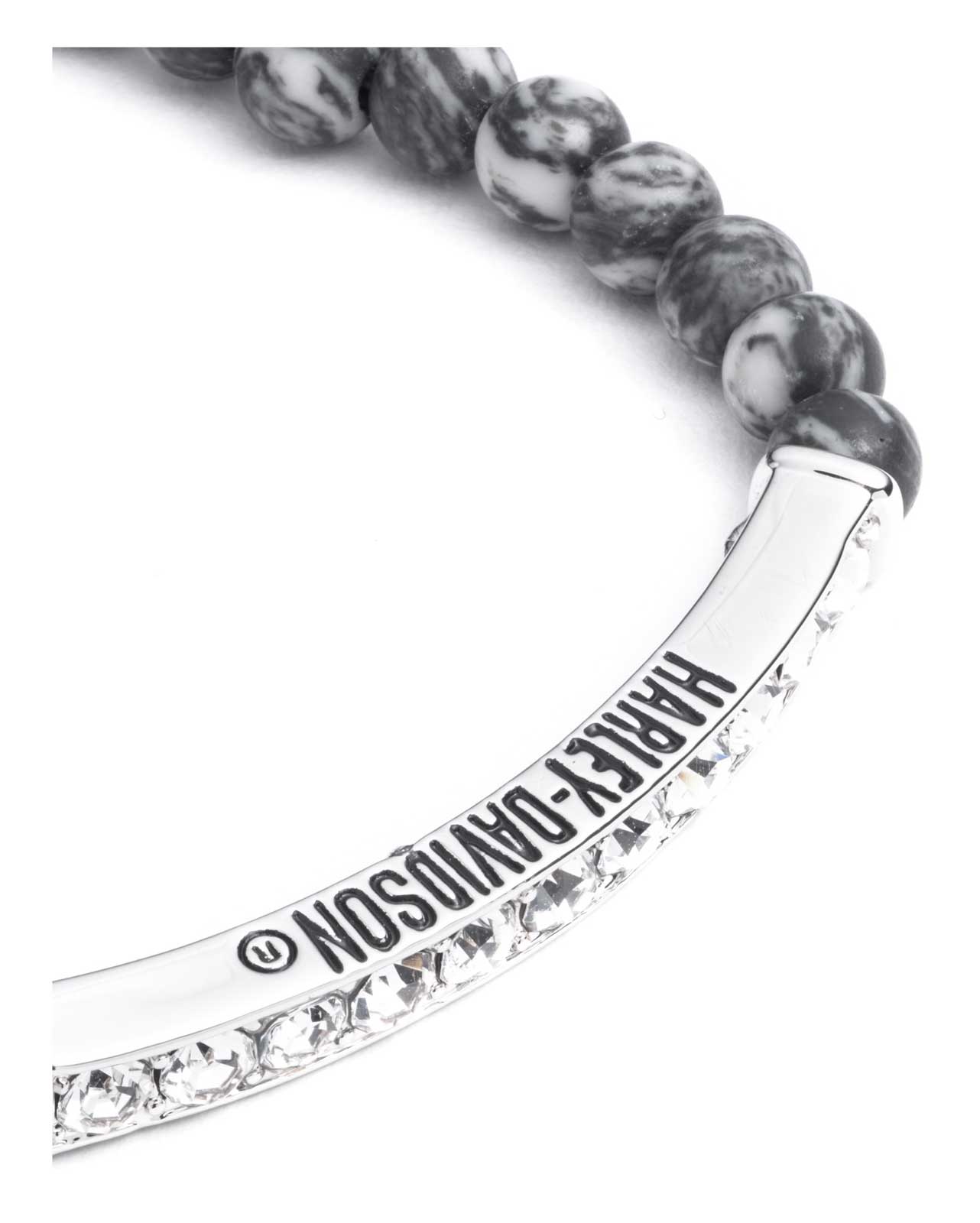 Harley-Davidson Free Shipping - Harley-Davidson Women's 10 Inch Black Beaded Adjustable Slider Bracelet, Silver - Free Shipping on many products plus Orders Over $99