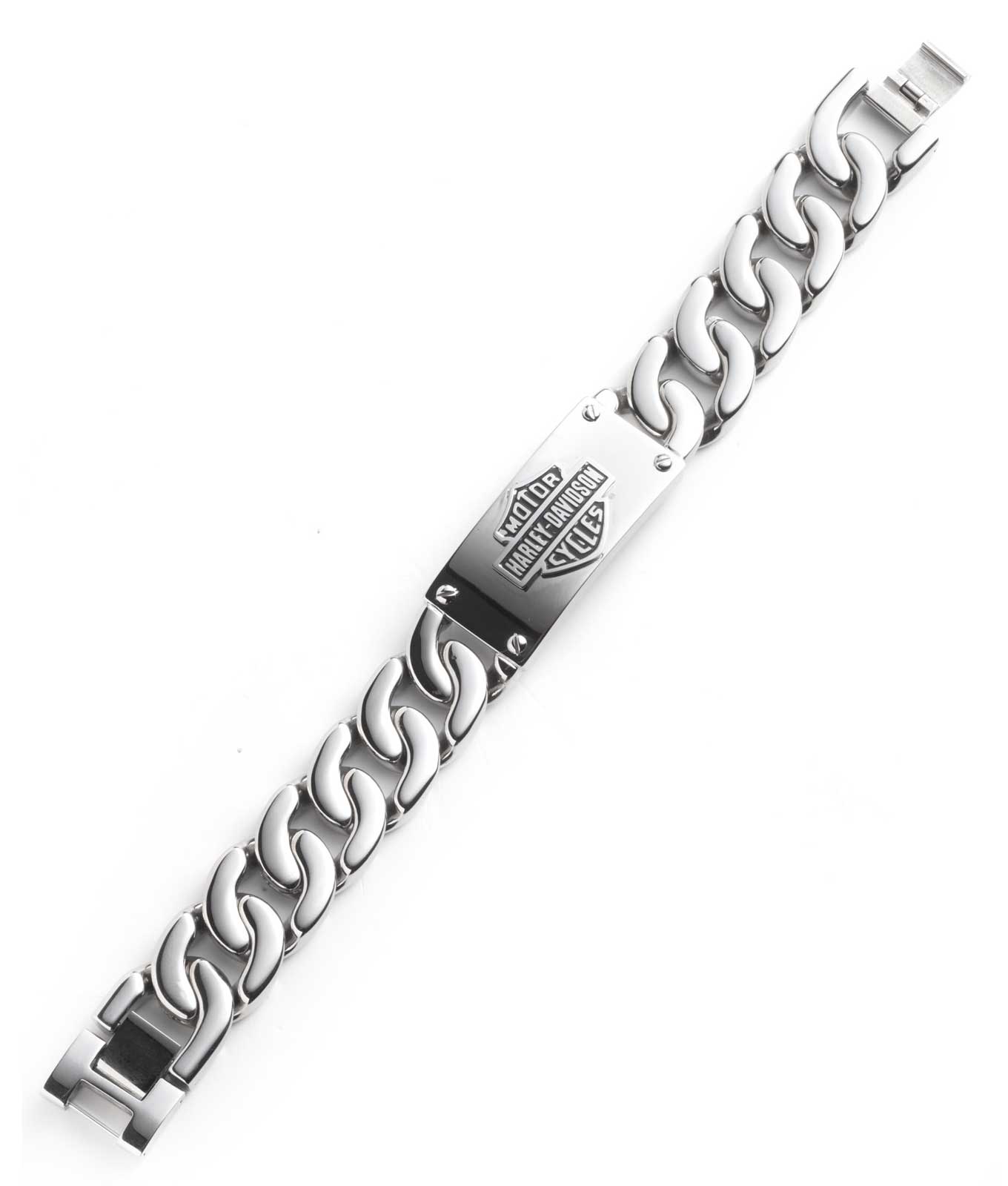 Harley-Davidson Men's Bar & Shield Curb Chain Link Bracelet, Stainless Steel - Wisconsin Harley-Davidson