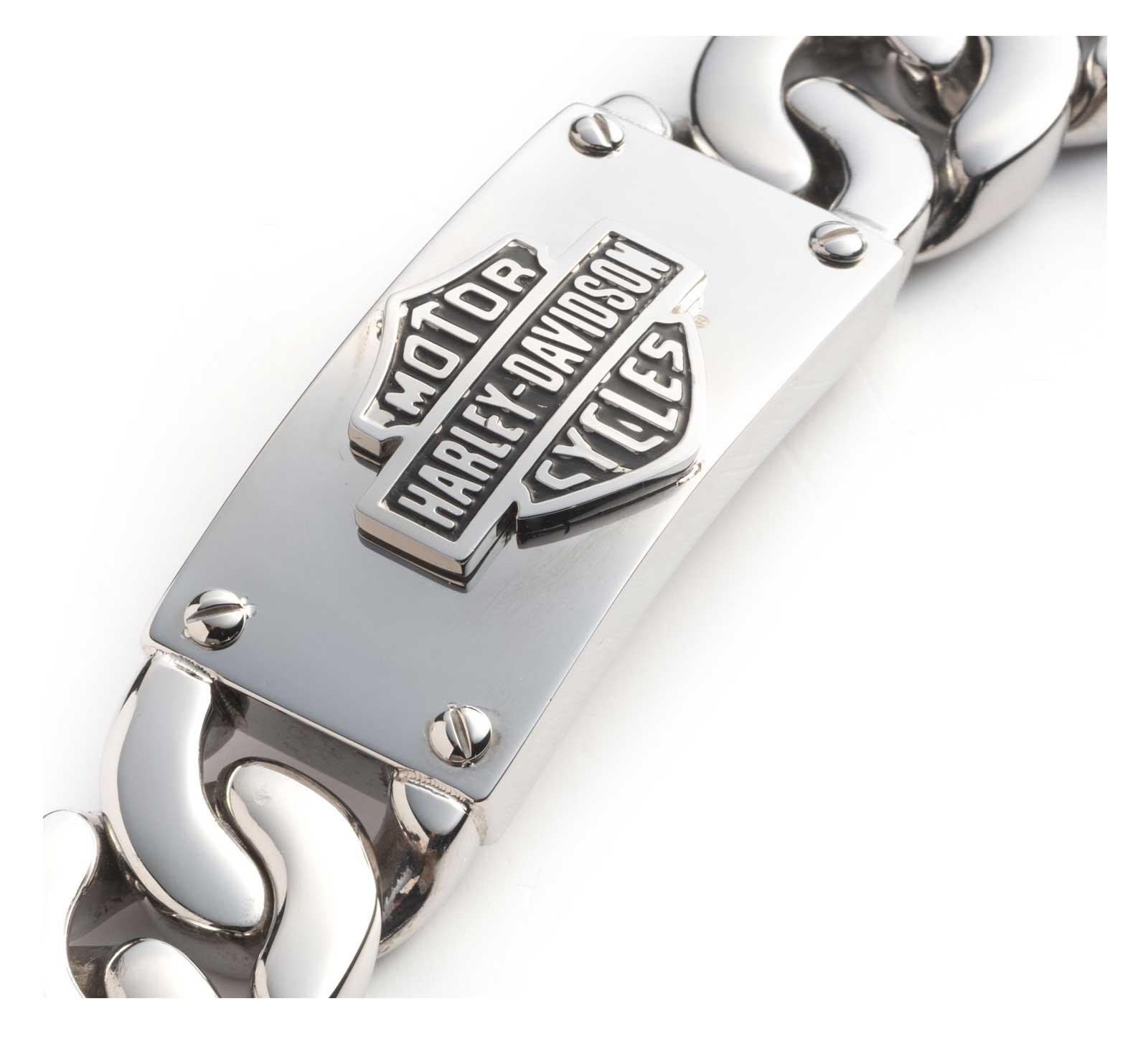 Harley-Davidson® Men's Bar & Shield Curb Chain Link Bracelet