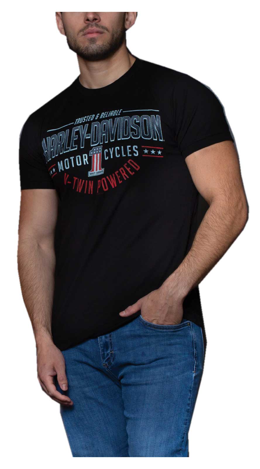 Harley-Davidson Men's Arrival #1 Crew-Neck Short Sleeve T-Shirt - Black - Wisconsin Harley-Davidson