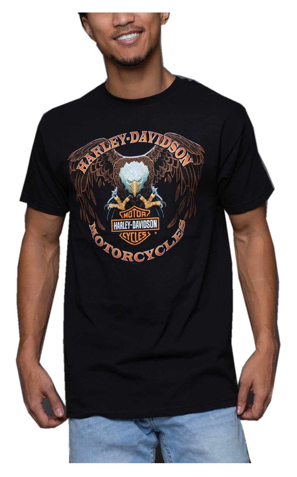 Harley-Davidson Men's Fierce Eagle Crew-Neck Short Sleeve T-Shirt, Black - Wisconsin Harley-Davidson