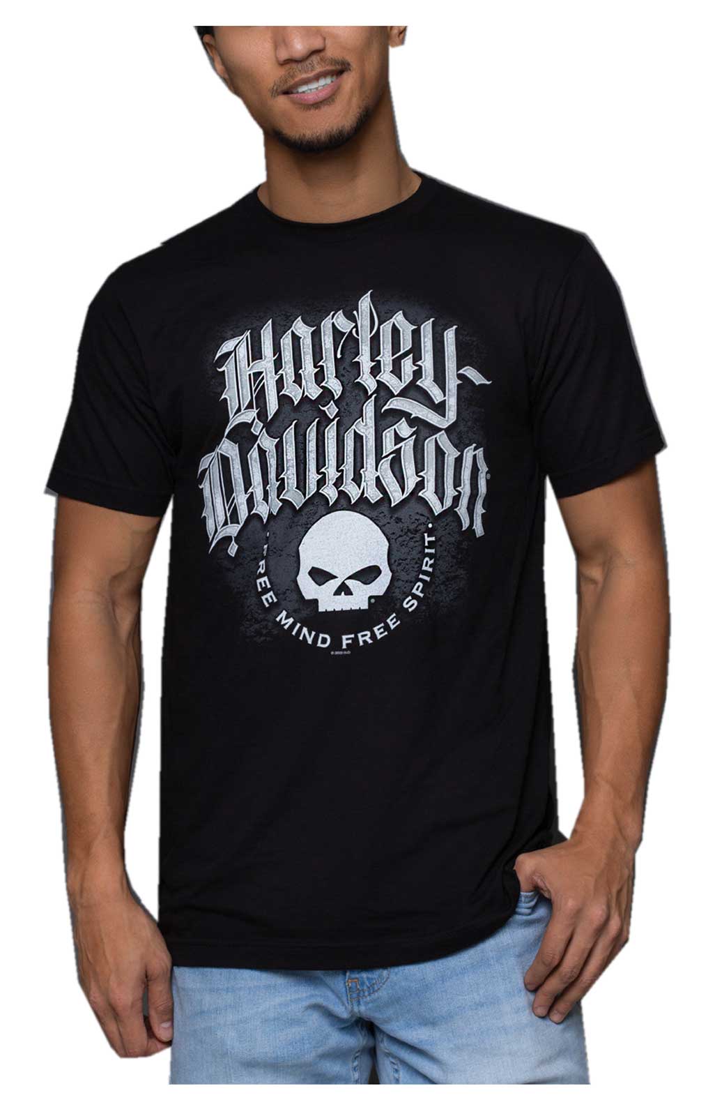 Harley-Davidson Men's Free Mind Willie G. Short Sleeve Crew-Neck T-Shirt - Black - Wisconsin Harley-Davidson