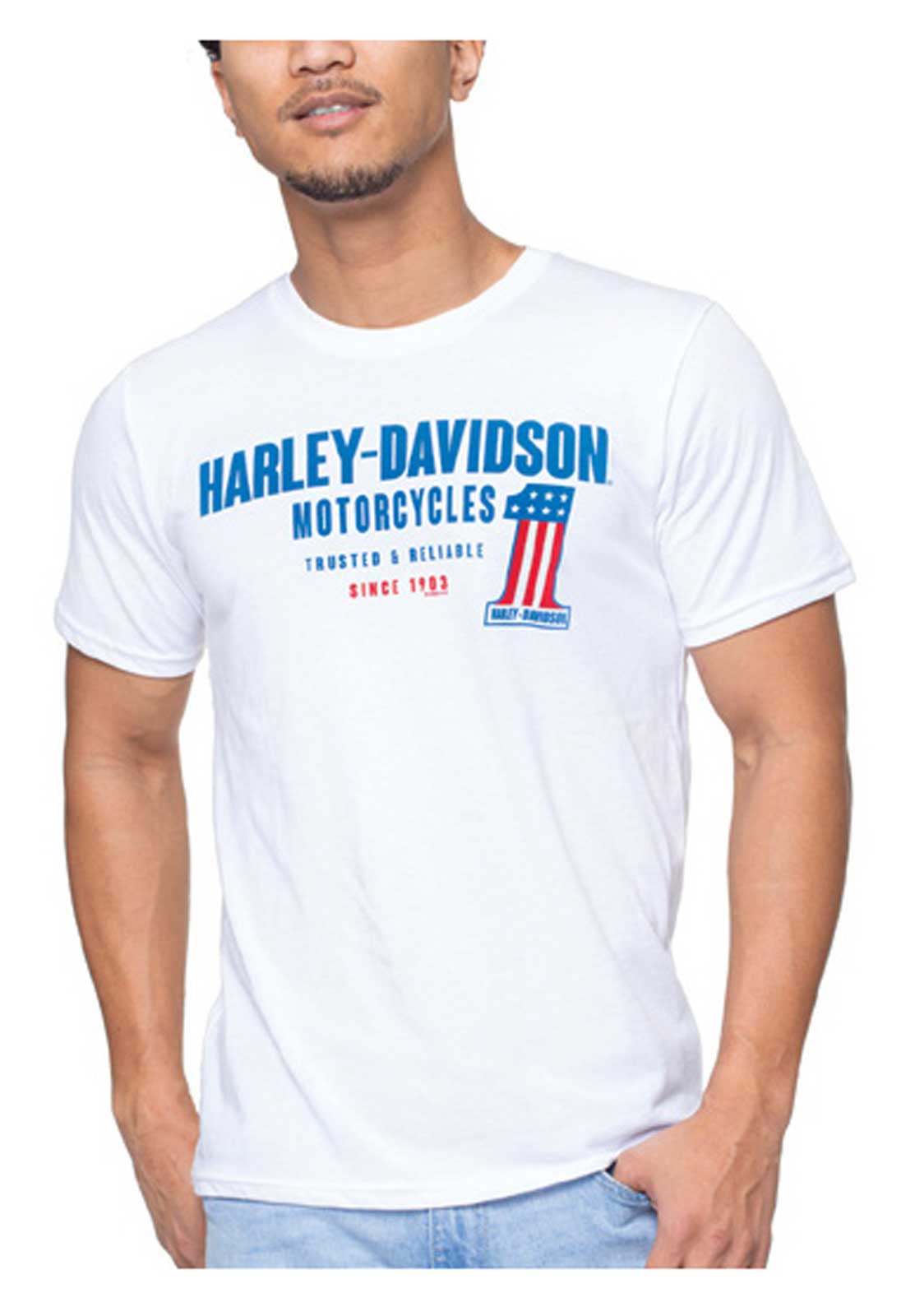 Harley-Davidson Men's Equip #1 H-D Short Sleeve Crew-Neck T-Shirt - White - Wisconsin Harley-Davidson