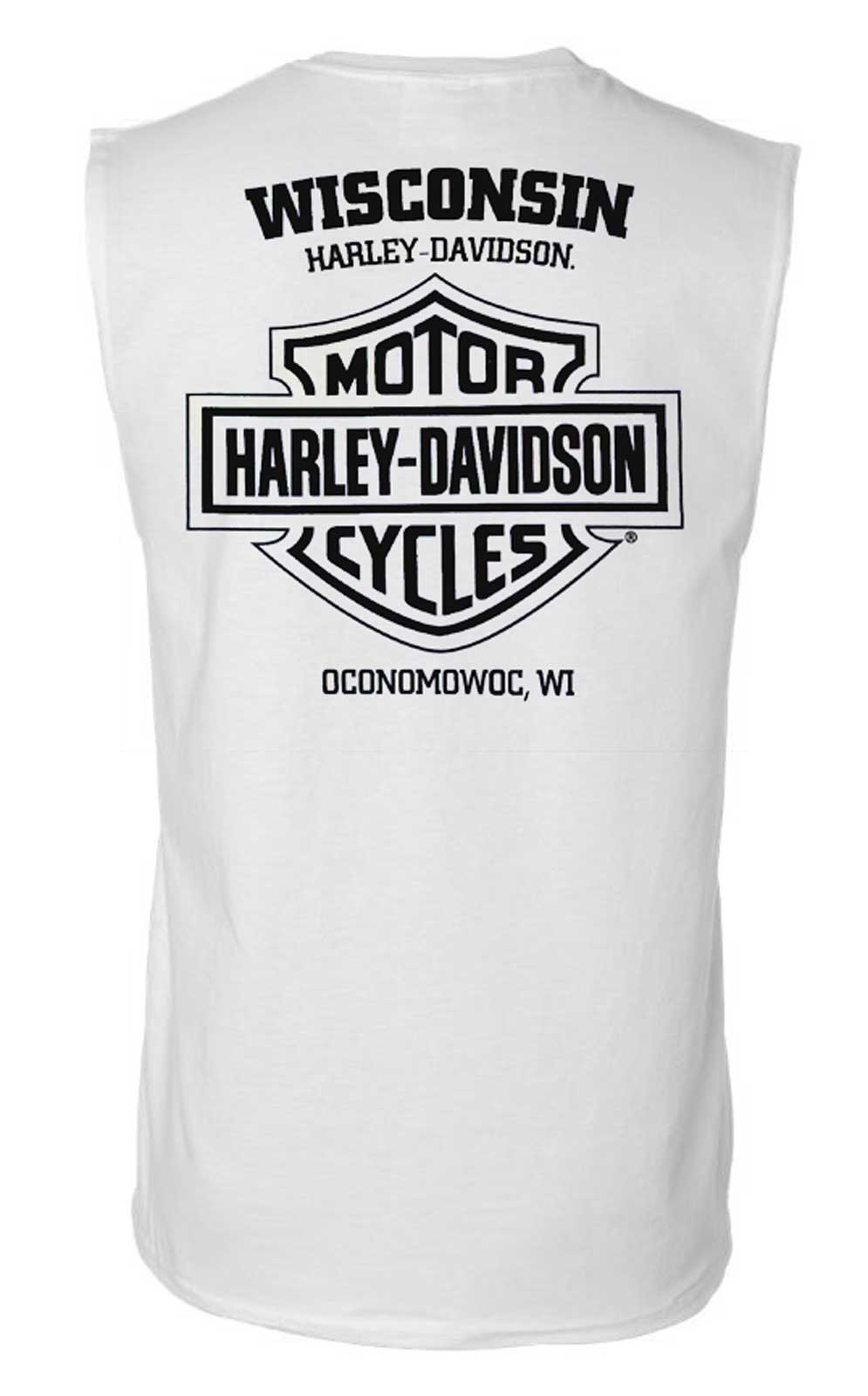 Harley-Davidson Free Shipping - Harley-Davidson Men's Distressed Texture Sleeveless Cotton Muscle Shirt, White - Free Shipping on many products plus Orders Over $99