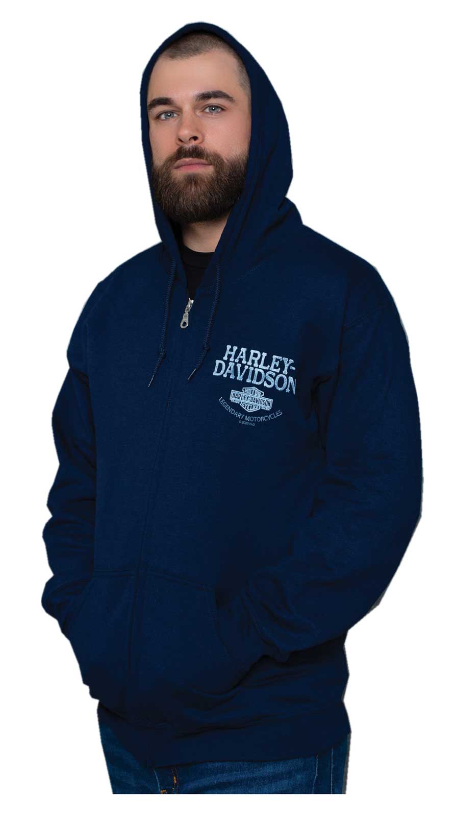 Harley-Davidson® Men's Dusty Bar & Shield Zip-Up Hoodie Sweatshirt