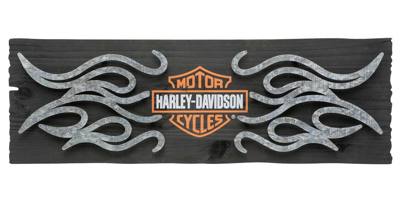 Harley-Davidson® Bar & Shield Flames Pub Sign, Wood & Metal Sign