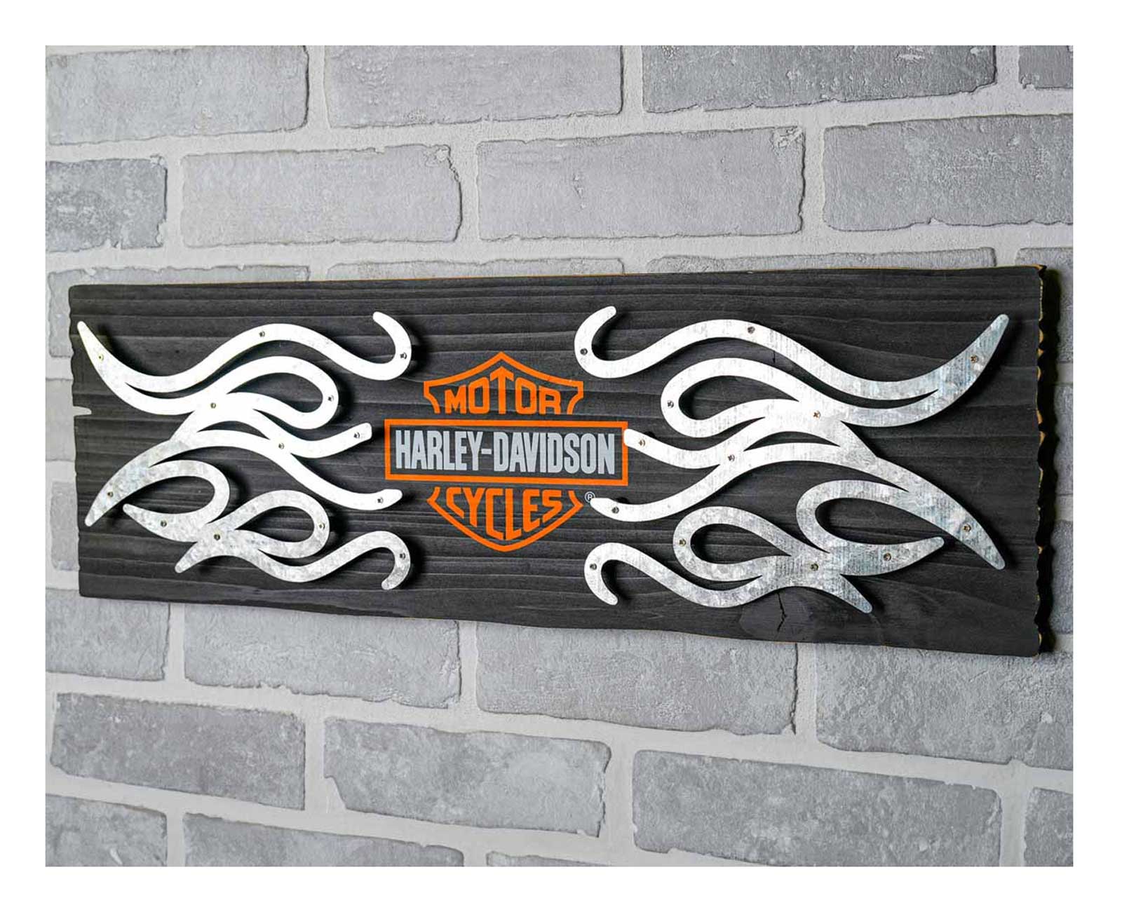 Harley-Davidson Free Shipping - Harley-Davidson Bar & Shield Flames Pub Sign, Wood & Metal Sign- 27.5 x 9.25 in. - Free Shipping on many products plus Orders Over $99