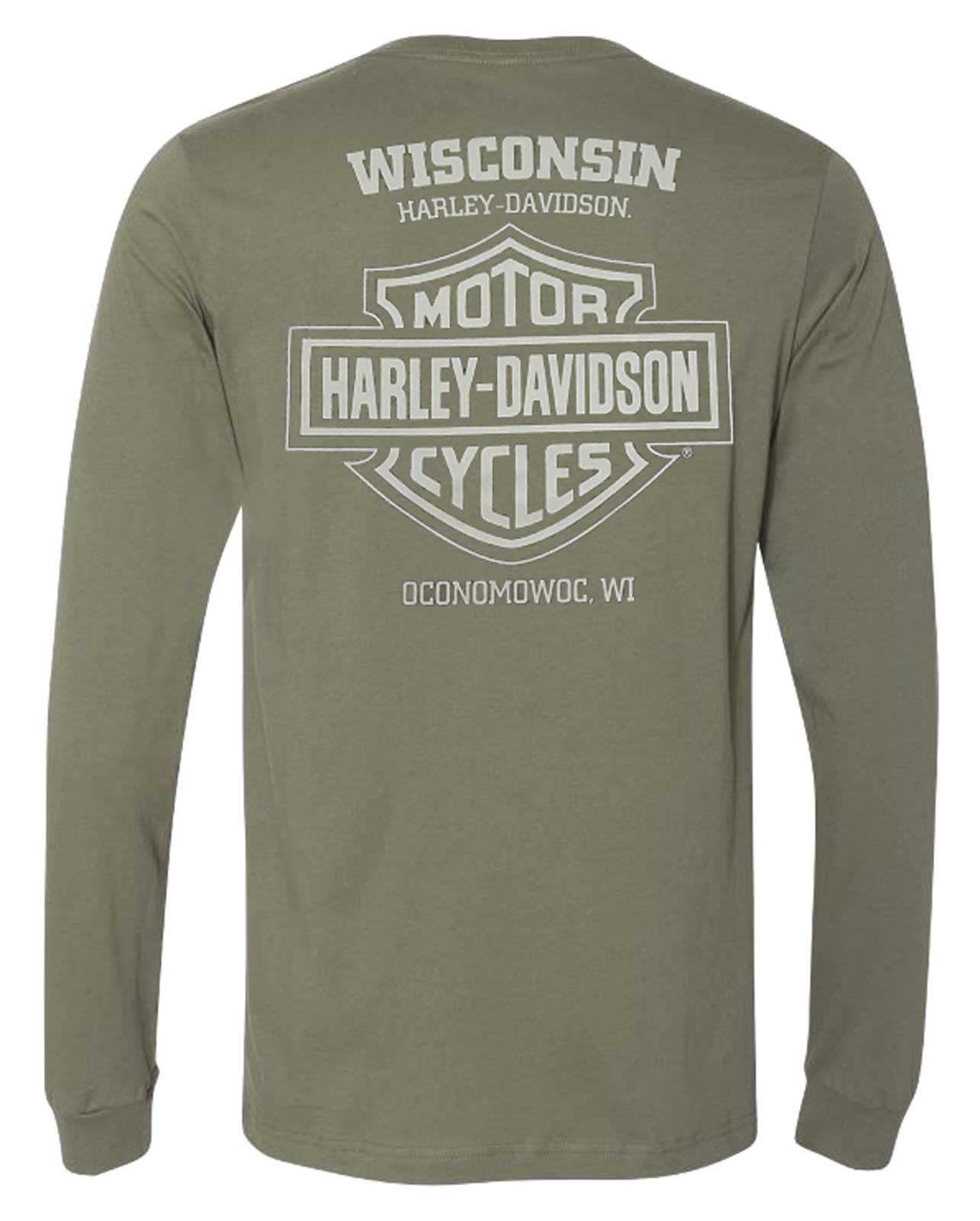 Harley-Davidson® Men's Carved Long Sleeve Crew-Neck Shirt