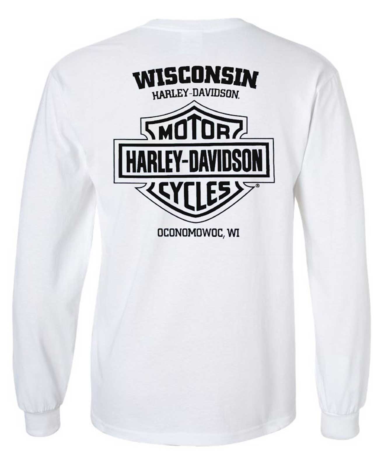 Harley-Davidson Free Shipping - Harley-Davidson Men's Distressed Pile Up Long Sleeve Crew-Neck Shirt, White - Free Shipping on many products plus Orders Over $99