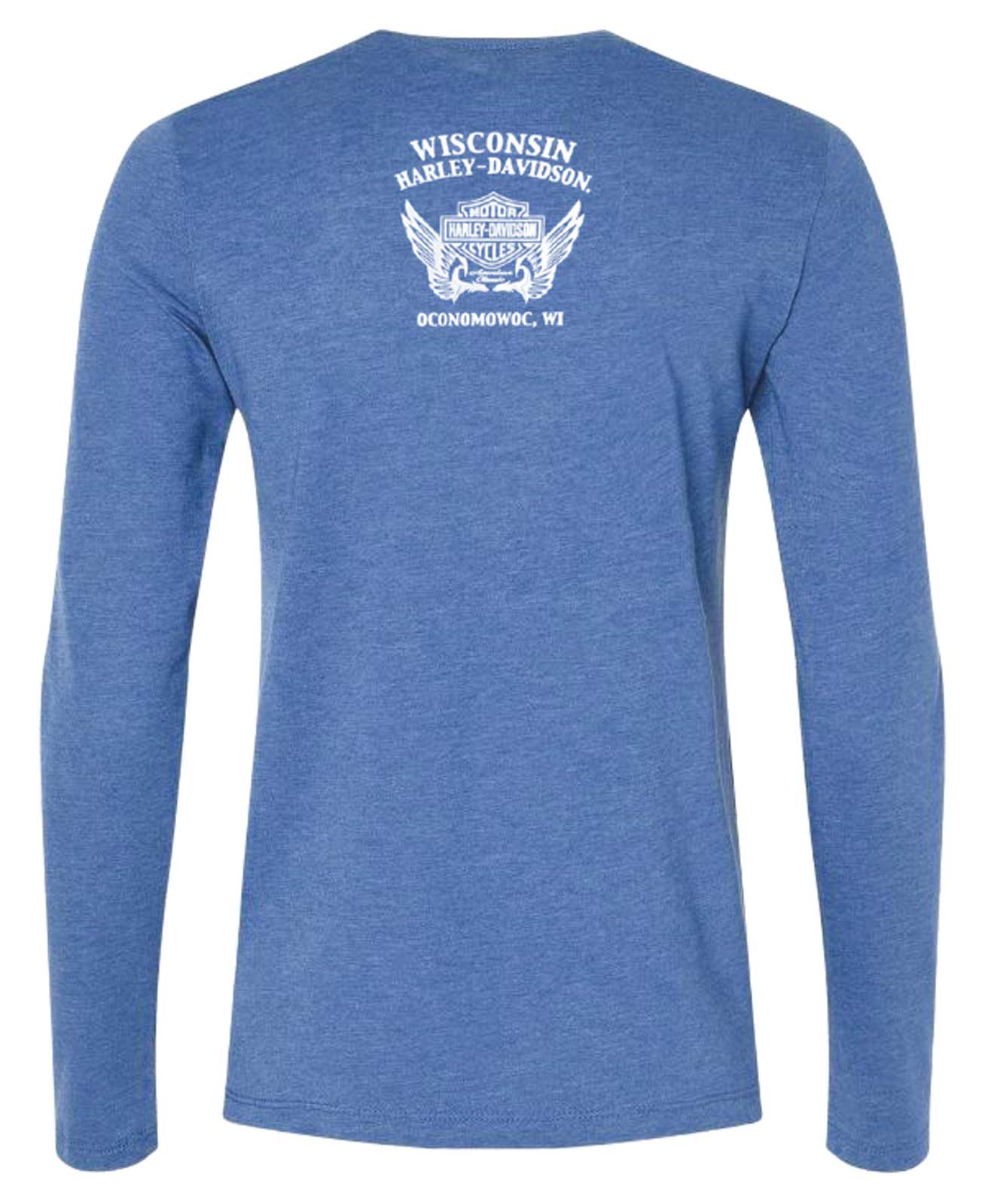 Harley-Davidson Free Shipping - Harley-Davidson Women's Frolic Long Sleeve High-Low Scoop Neck Shirt, Blue - Free Shipping on many products plus Orders Over $99