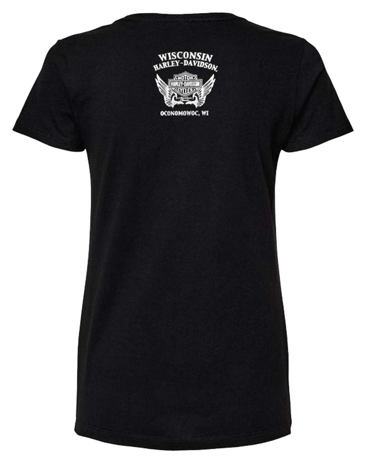Harley-Davidson Free Shipping - Harley-Davidson Women's Free Wheels Raw-Edge Scoop Neck Short Sleeve Tee, Black - Free Shipping on many products plus Orders Over $99