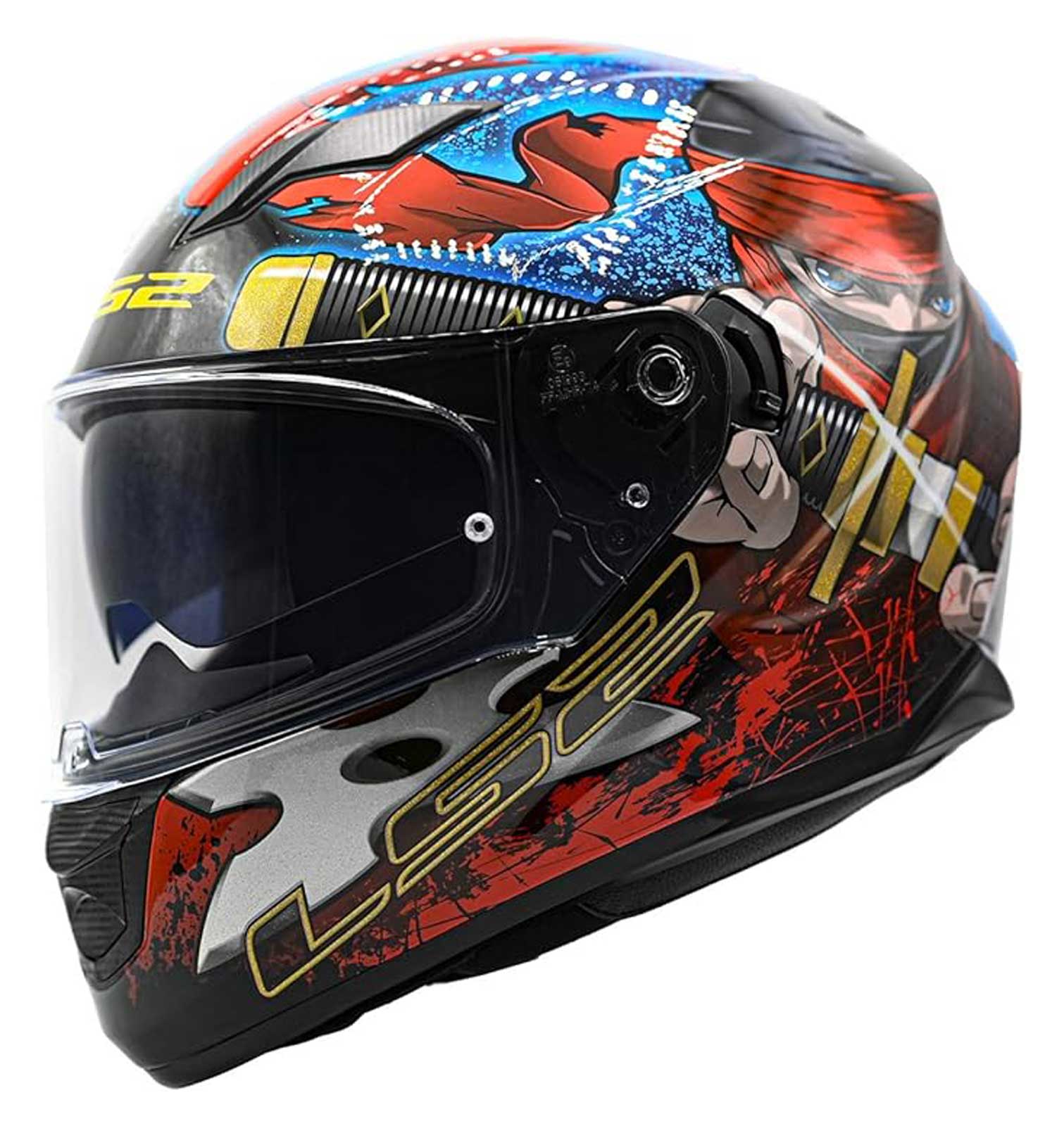 LS2 Helmets Ninja Stream Street EVO Full Face Motorcycle Helmet, Red & Blue - Wisconsin Harley-Davidson