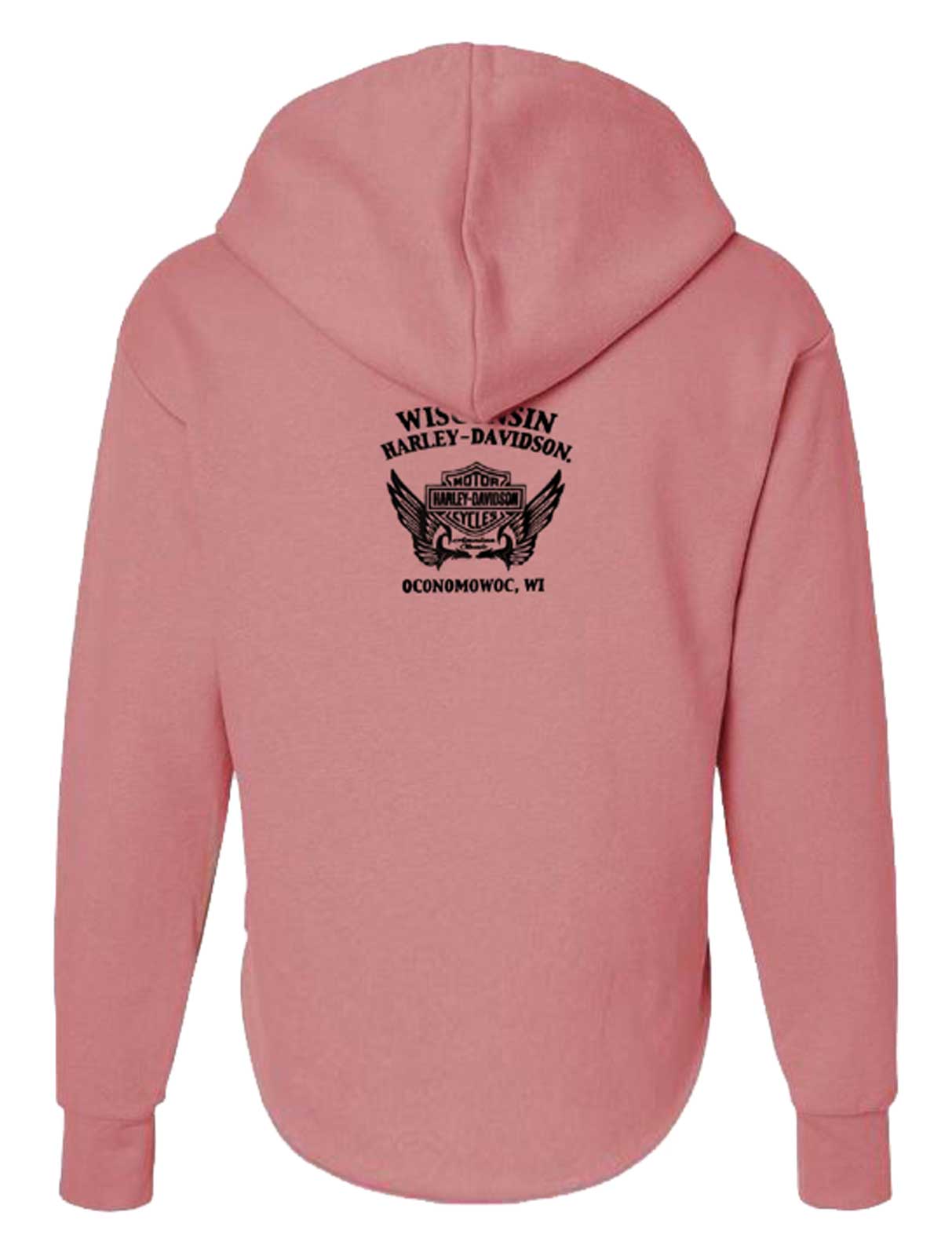 Harley-Davidson Free Shipping - Harley-Davidson Women's Color Script Curved Hem V-Neck Pullover Hoodie - Rose - Free Shipping on many products plus Orders Over $99