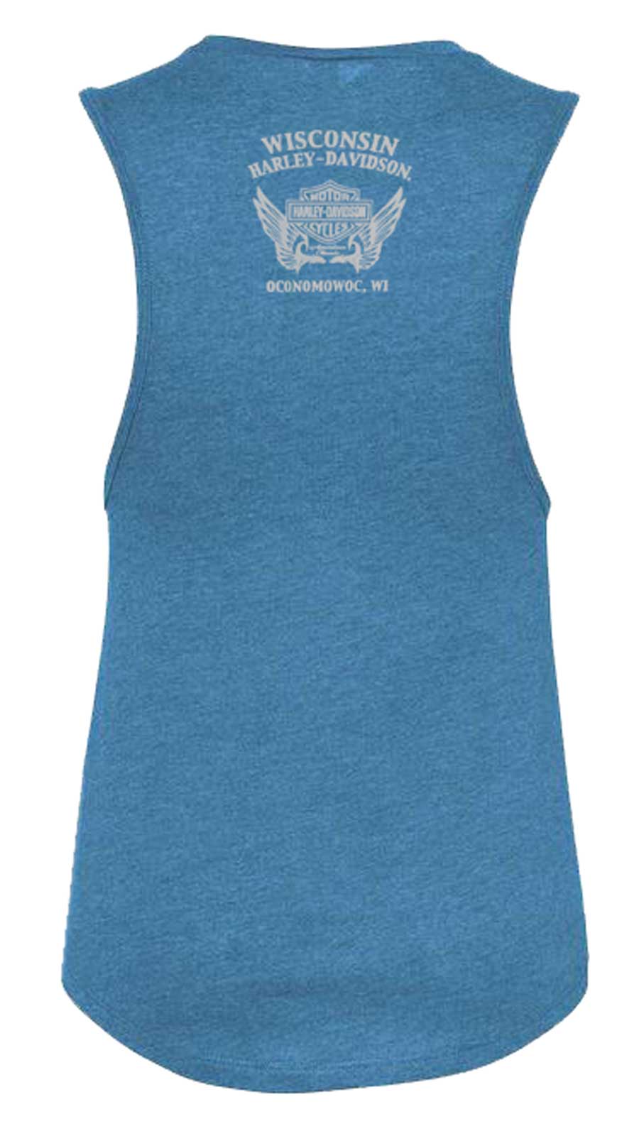 Harley-Davidson Free Shipping - Harley-Davidson Women's Foil Elegantly Flowy Scoop Neck Muscle Tank Top, Teal - Free Shipping on many products plus Orders Over $99