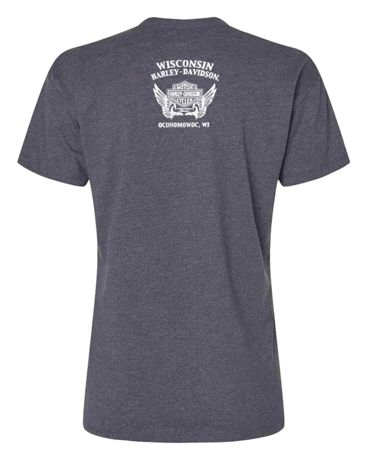 Harley-Davidson Free Shipping - Harley-Davidson Women's Glamour Curved Hem Short Sleeve Scoop Neck Tee, Gray - Free Shipping on many products plus Orders Over $99